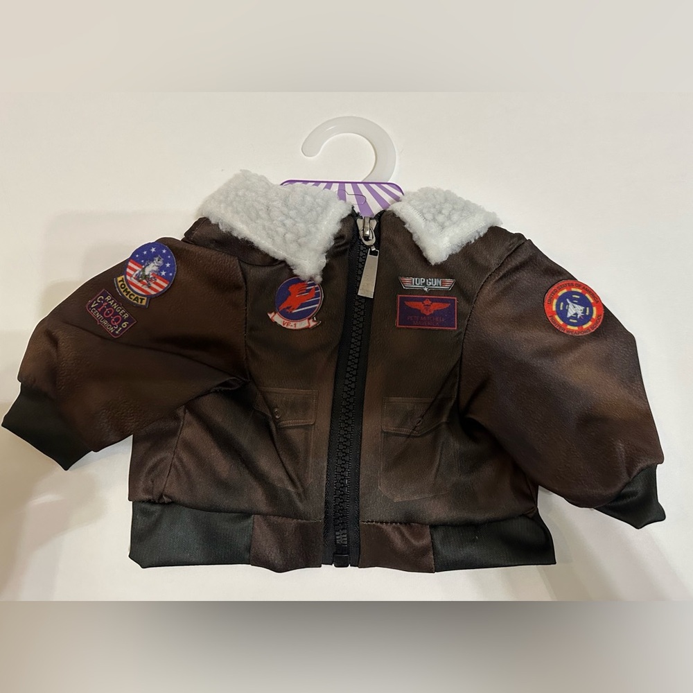 Top Gun Aviator Jacket for Dog with Patches - Brown